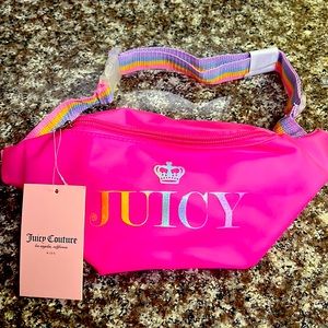 Juicy couture pink rainbow plastic fanny pack